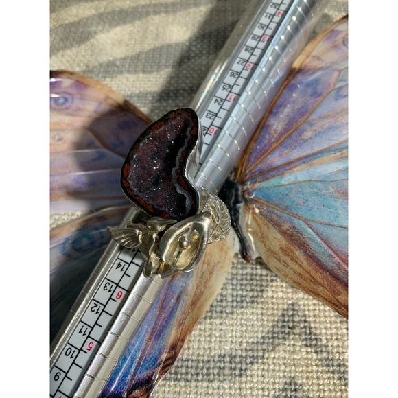 Sterling Silver 925 Amethyst Humming Bird Ring - Picture 2 of 5